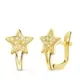 18K PENDIENTES ORO AMARILLO ESTRELLAS CON CIRCONITA 12X8 MM CIERRE CATALAN 1