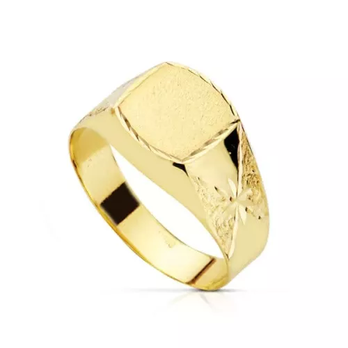 18K SELLO ORO AMARILLO HUECO LATERAL TALLADO ESTRELLAS. ANCHO GRABADO: 8X8MM 2