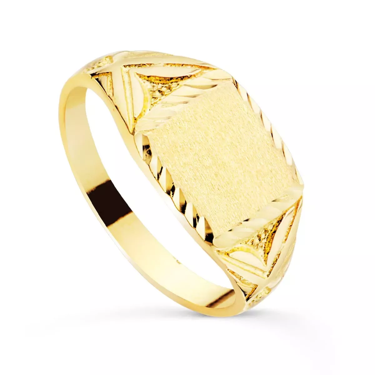 18K SELLO ORO AMARILLO CADETE MACIZO Y TALLADO. ZONA GRABADO: 10X9 MM 2