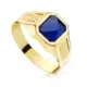 18K SELLO ORO AMARILLO CADETE HUECO PIEDRA ZAFIRO SPINEL 7X6 MM 2