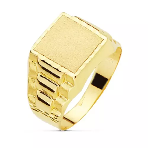 18K SELLO ORO AMARILLO CADETE HUECO. ZONA GRABADO 9 X 9 MM 2,62gr