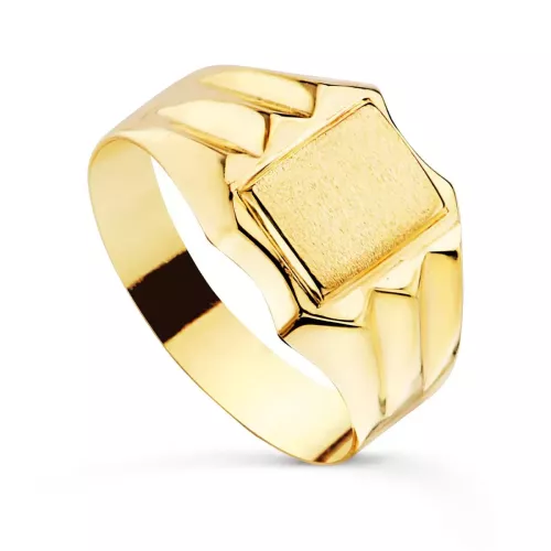 18K SELLO ORO AMARILLO HUECO CADETE. ZONA GRABADO: 7,5 X 5,5MM 2,20gr