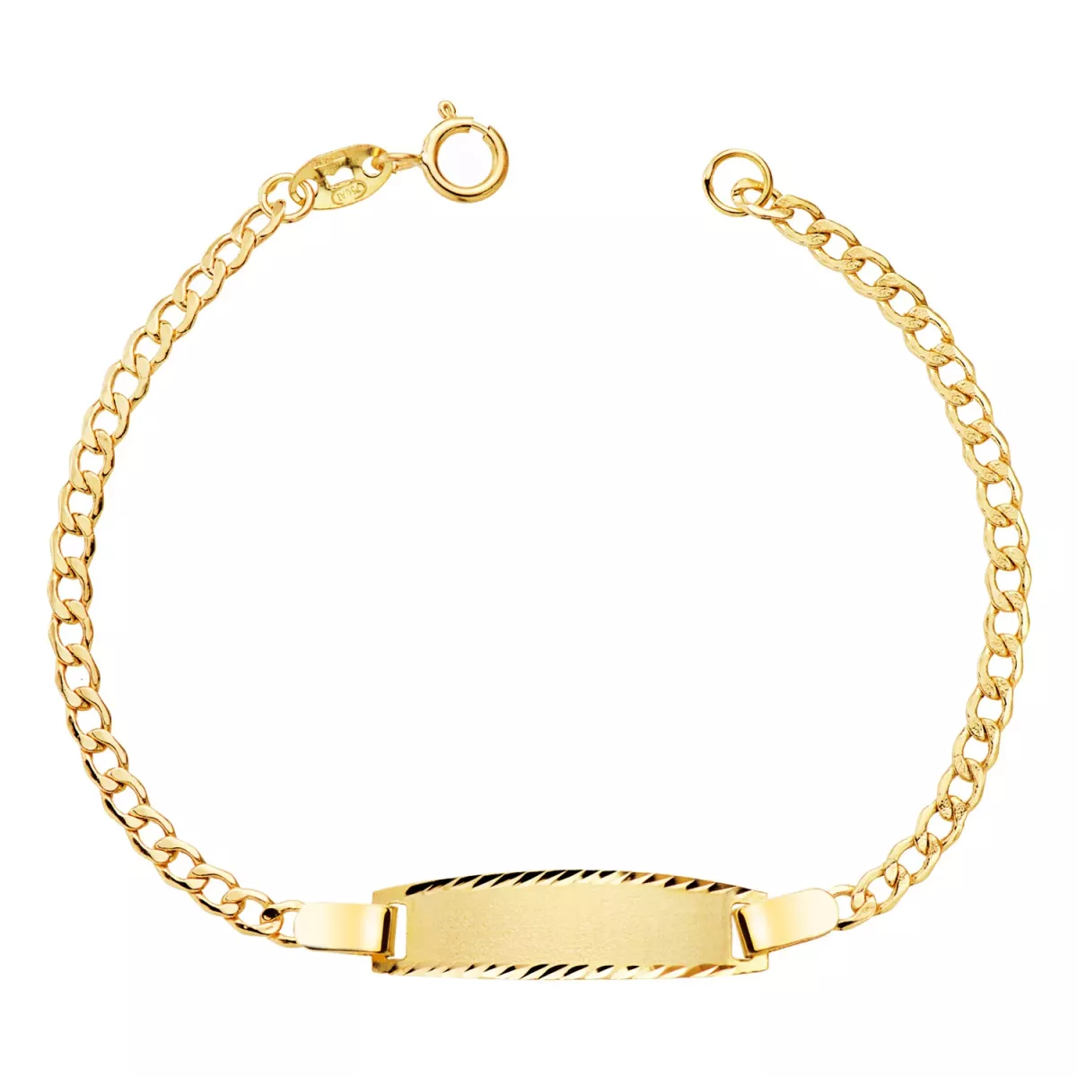 18K ESCLAVA ORO AMARILLO BARBADA HUECA. ANCHO: 2