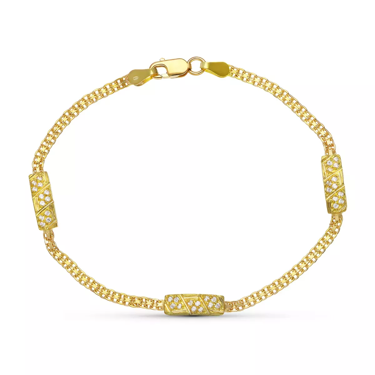 18K PULSERA ORO AMARILLO CIRCONITAS 4