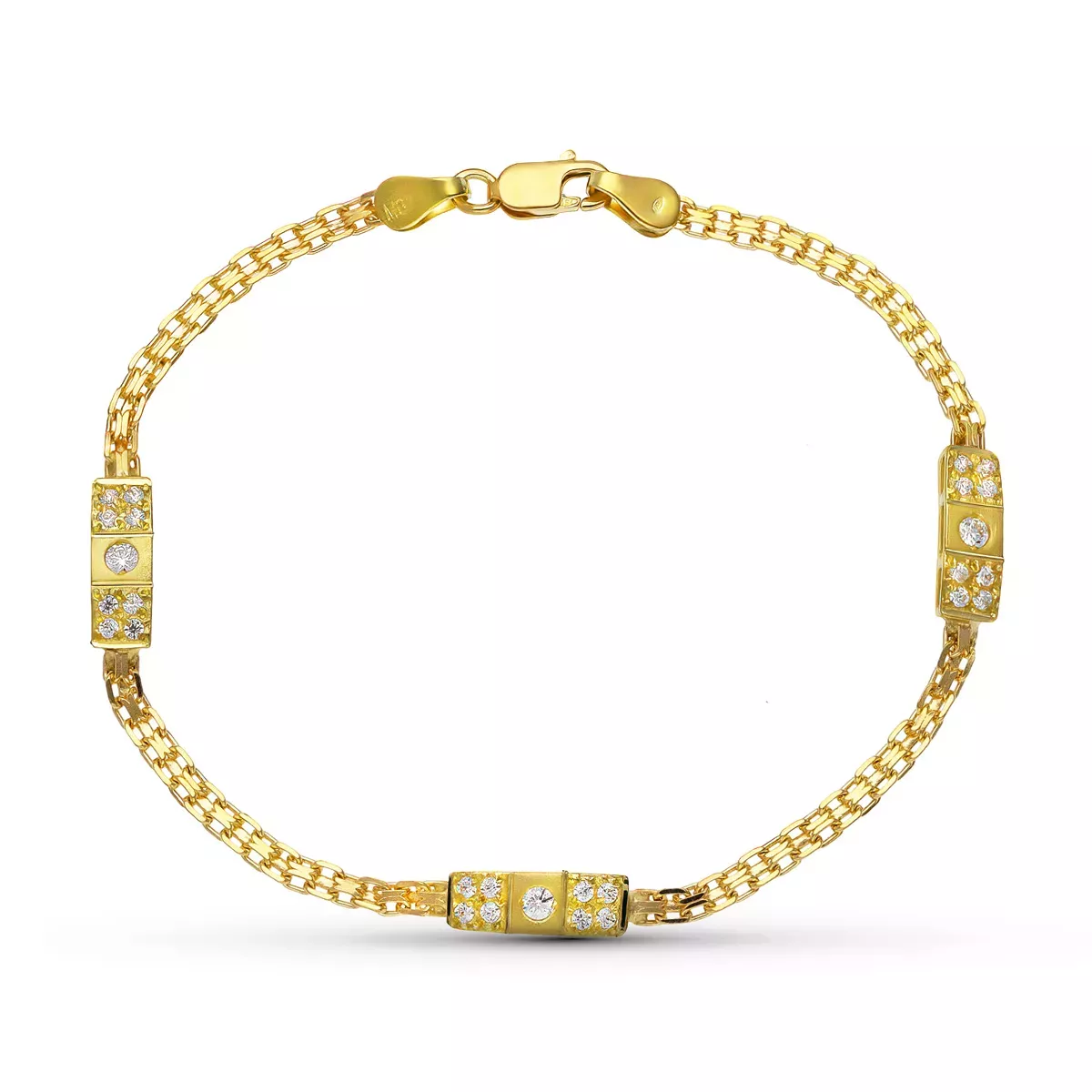 18K PULSERA ORO AMARILLO CIRCONITAS 4