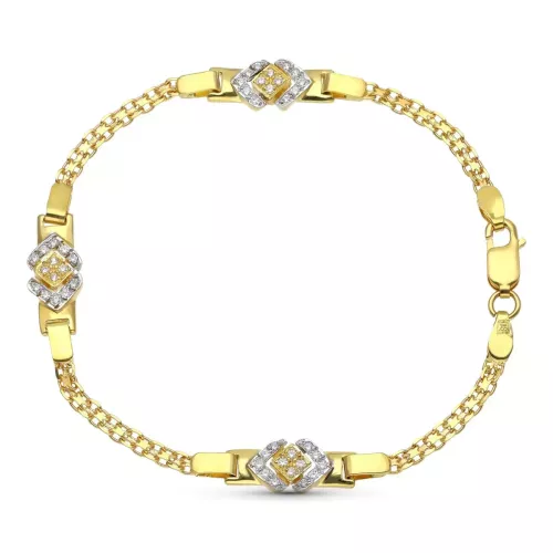 18K PULSERA ORO BICOLOR DE COMUNION CON CIRCONITAS 5