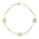 18K PULSERA ORO AMARILLO FLOR Y PERLAS 5 MM 18CM 1