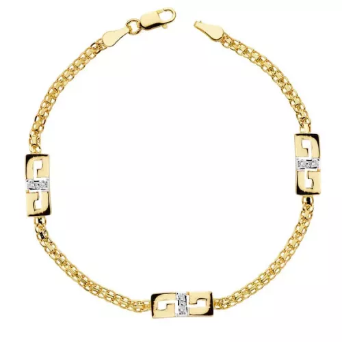 18K PULSERA BICOLOR CIRCONITA 17CM 4