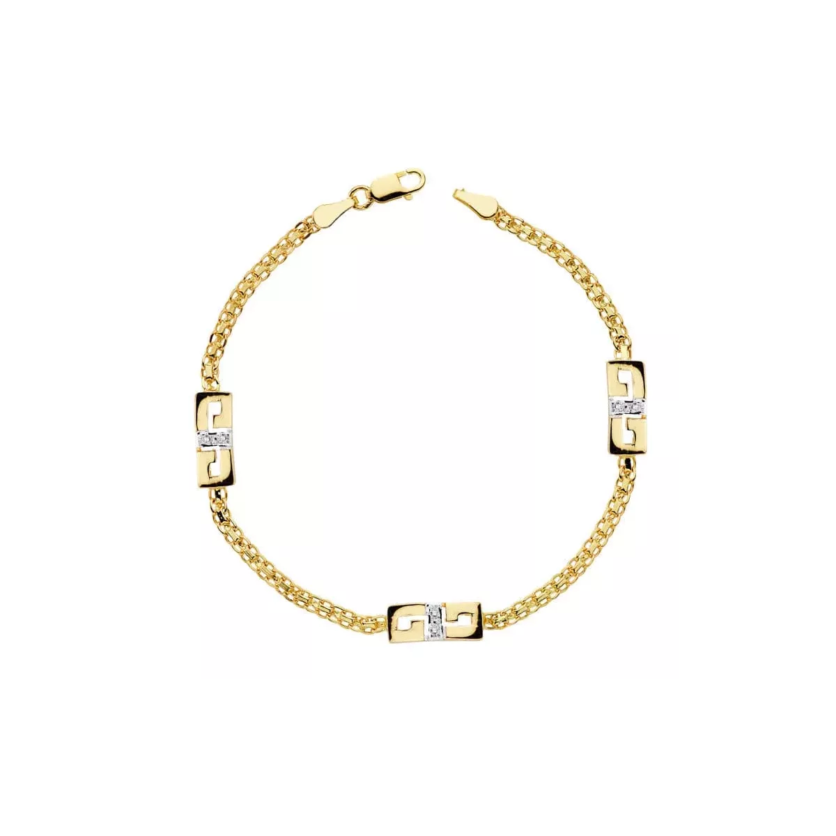 18K PULSERA BICOLOR CIRCONITA 17CM 4