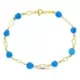 18K PULSERA ORO AMARILLO TURQUESAS MOTIVOS 19CM 2