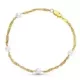 18K PULSERA ORO AMARILLO PERLA 5 MM SINGAPUR 19CM 2