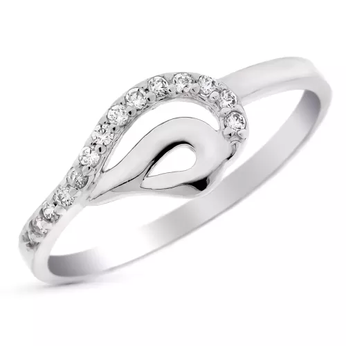 9K SORTIJA ORO BLANCO MOTIVO CALADO CON CIRCONITAS. ANCHO: 8 MM 1