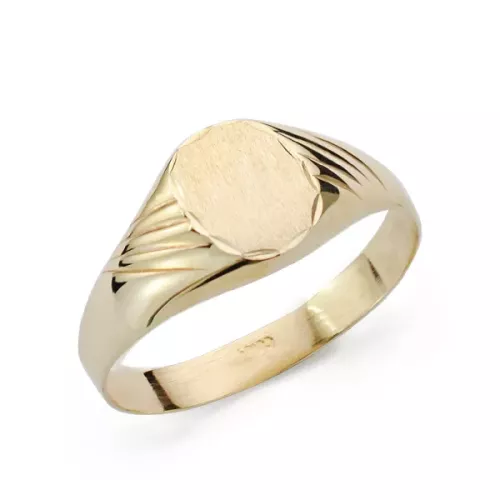 9K SELLO ORO AMARILLO HUECO CADETE TALLADO. ZONA GRABADO: 9X8 MM 1