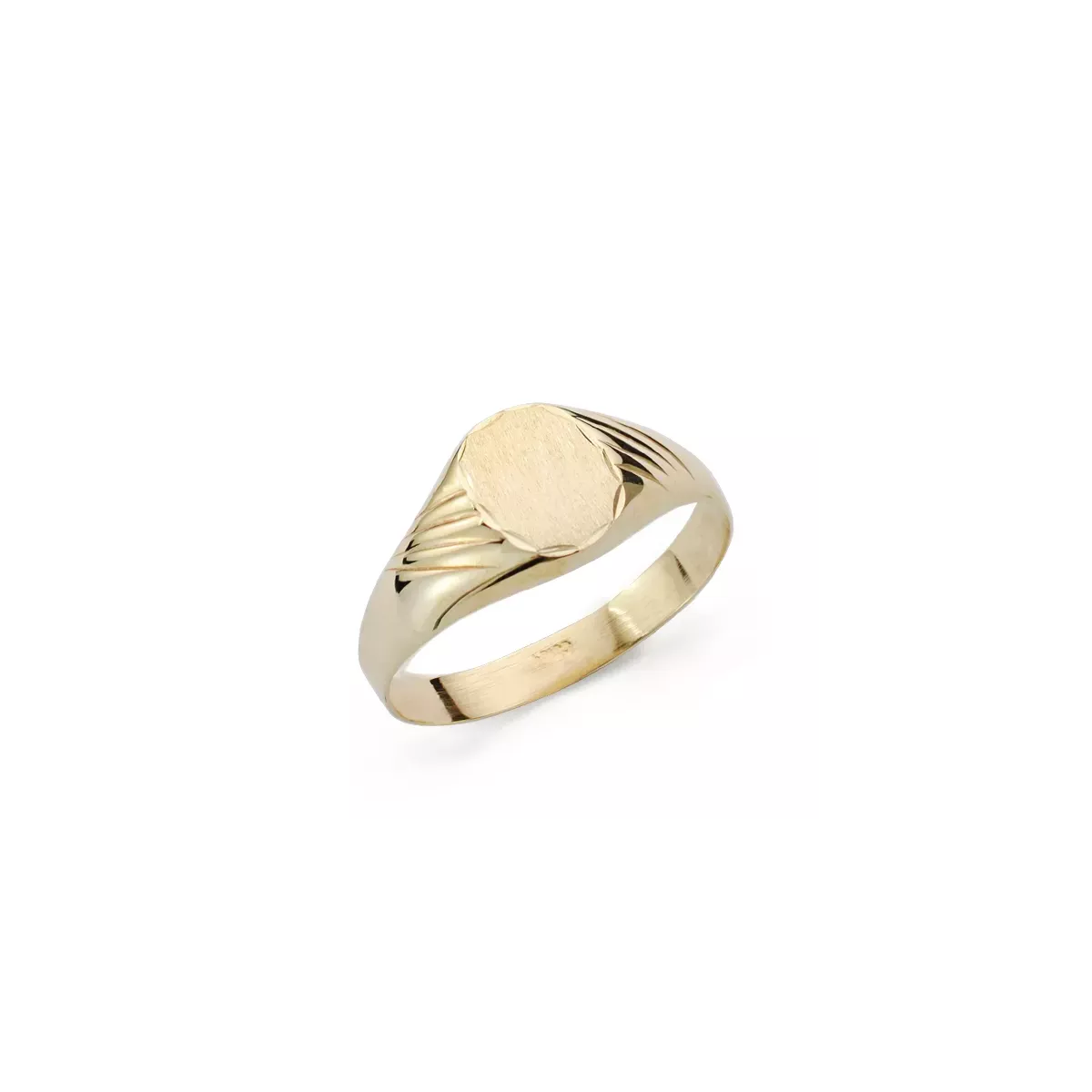 9K SELLO ORO AMARILLO HUECO CADETE TALLADO. ZONA GRABADO: 9X8 MM 1