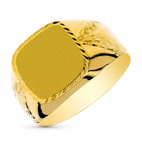 9K SELLO ORO AMARILLO CABALLERO HUECO TALLADO. ZONA GRABADO: 13X12 MM 3