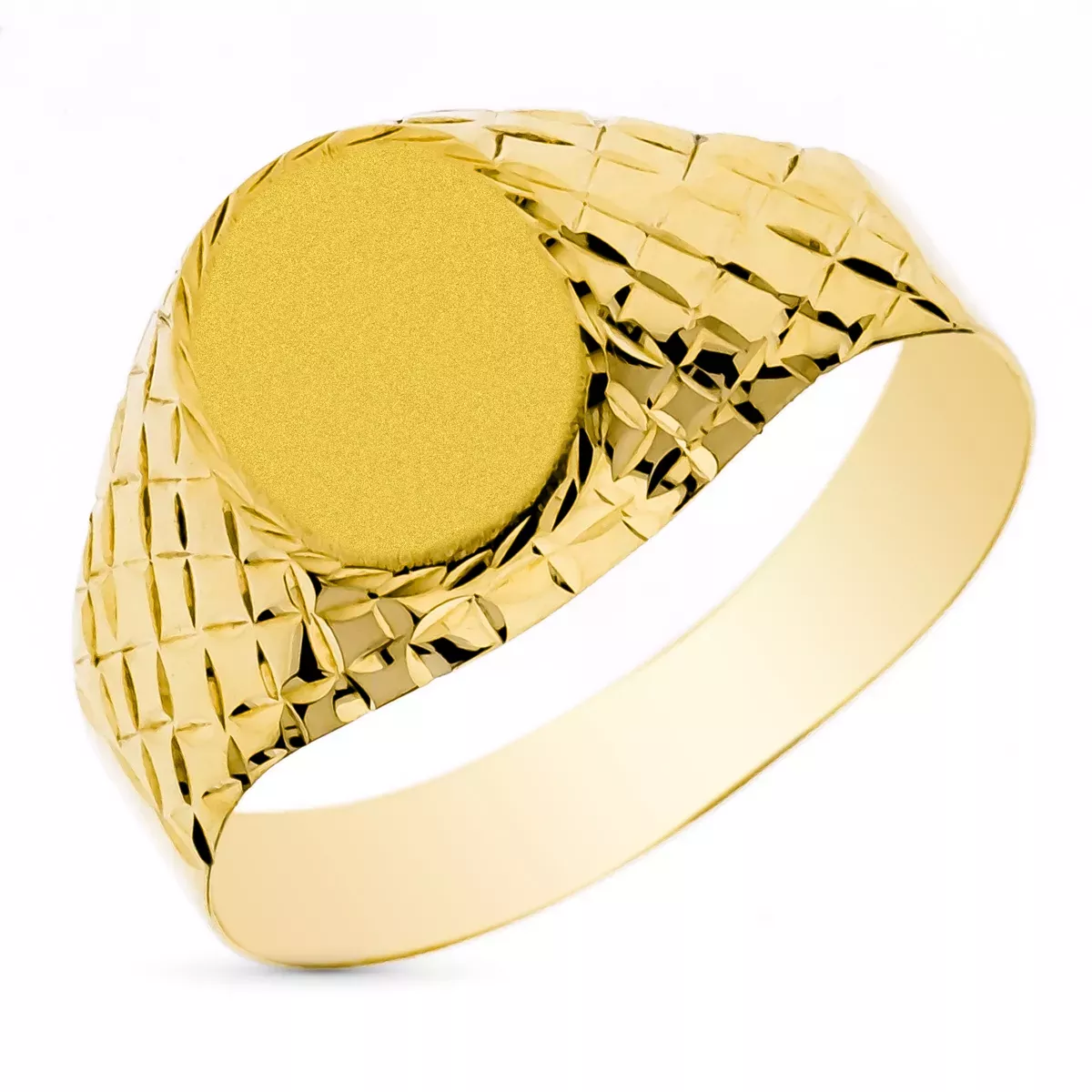 9K SELLO ORO AMARILLO CADETE HUECO TALLADO. ZONA GRABADO: 11 X 9 MM 1