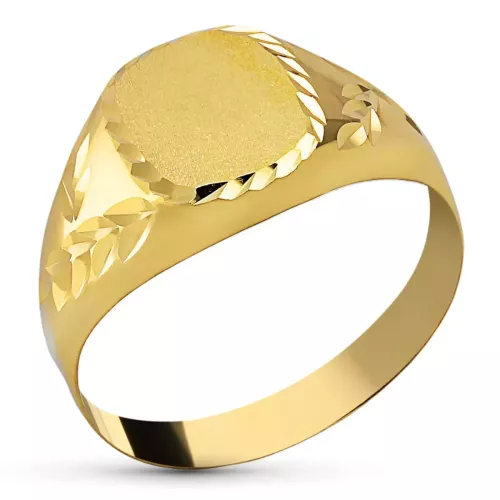 9K SELLO ORO AMARILLO CADETE HUECO TALLADO. ZONA GRABADO: 8 X 7 MM 1