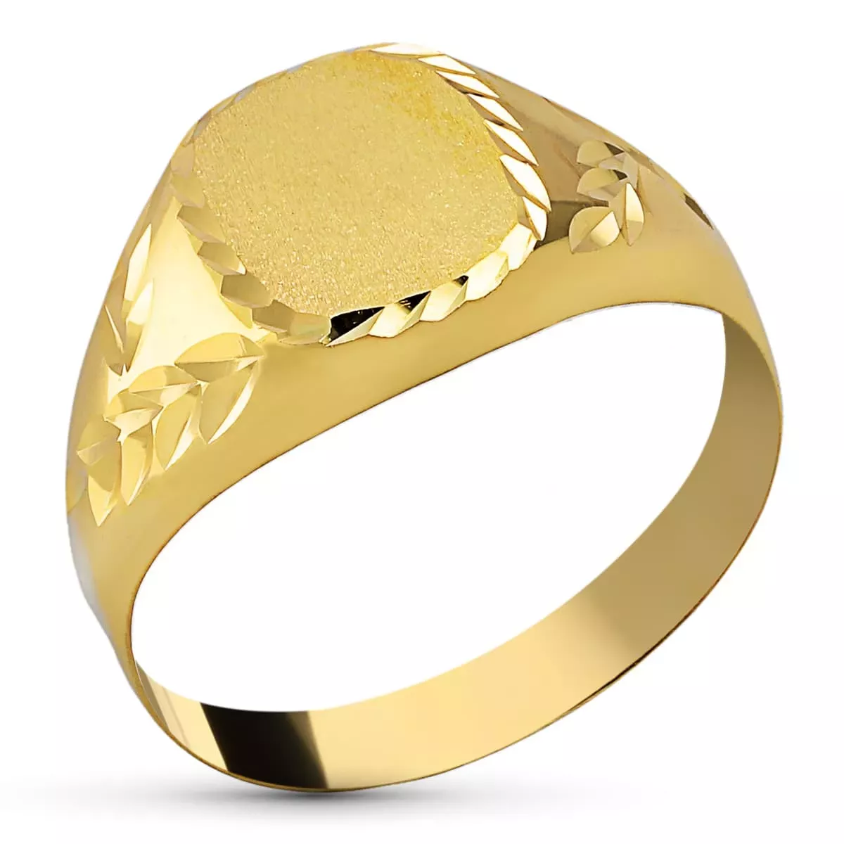 9K SELLO ORO AMARILLO CADETE HUECO TALLADO. ZONA GRABADO: 8 X 7 MM 1