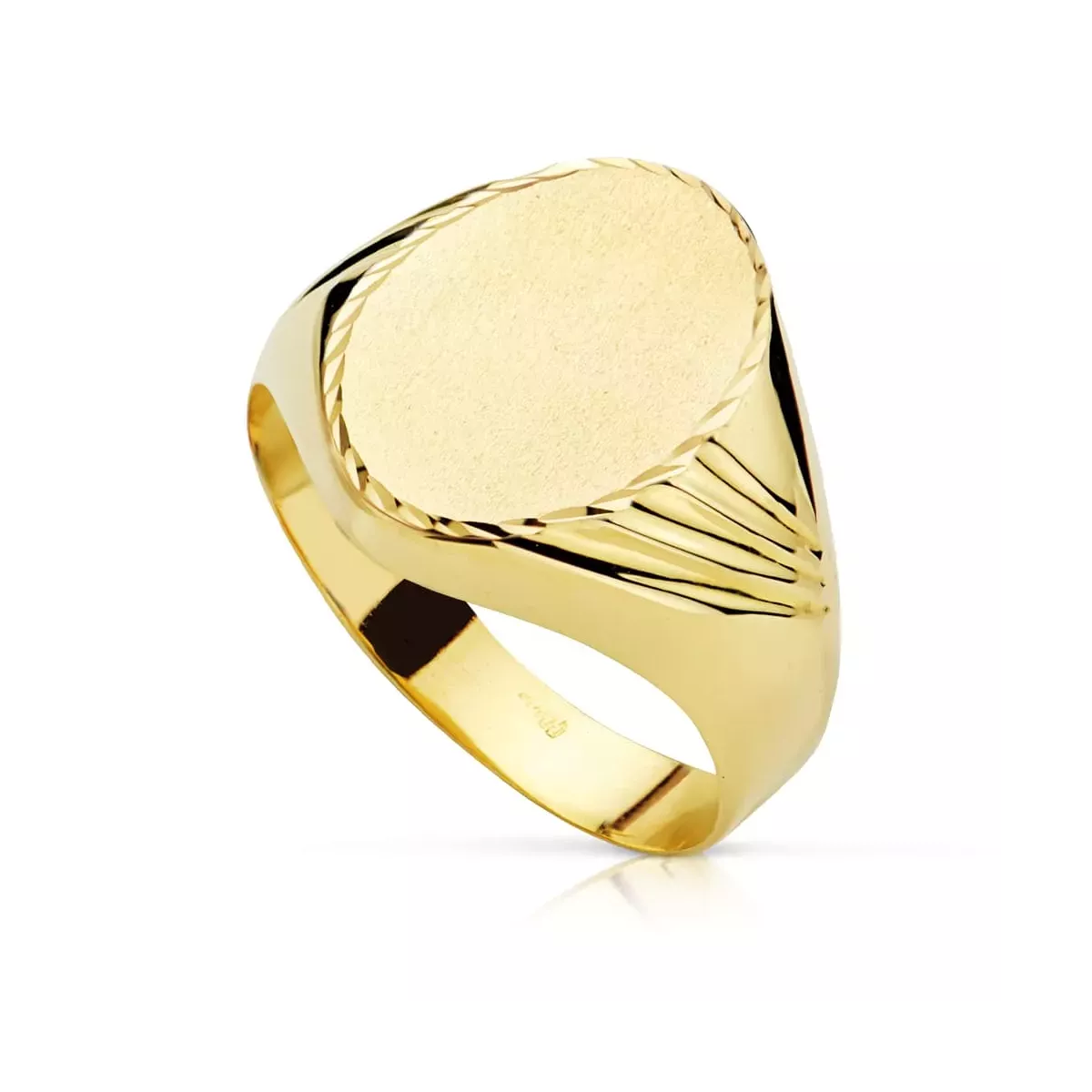 9K SELLO ORO AMARILLO CABALLERO HUECO. ZONA GRABADO 16X12 MM 3