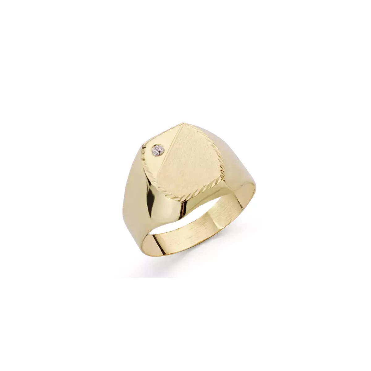 9K SELLO ORO AMARILLO HUECO CADETE CON CIRCONITA. ZONA GRABADO: 10X10 MM 1