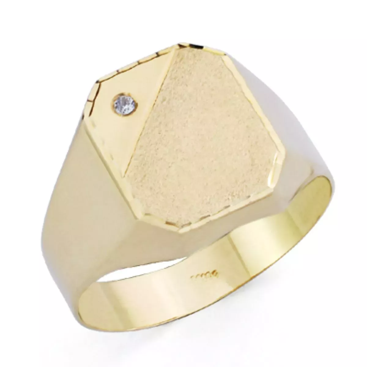 9K SELLO ORO AMARILLO HUECO CON CIRCONITA. ZONA GRABADO: 12X10 MM 2