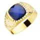 9K SELLO ORO AMARILLO CON PIEDRA ZAFIRO SPINEL 9X9 MM LATERAL TALLADO 2
