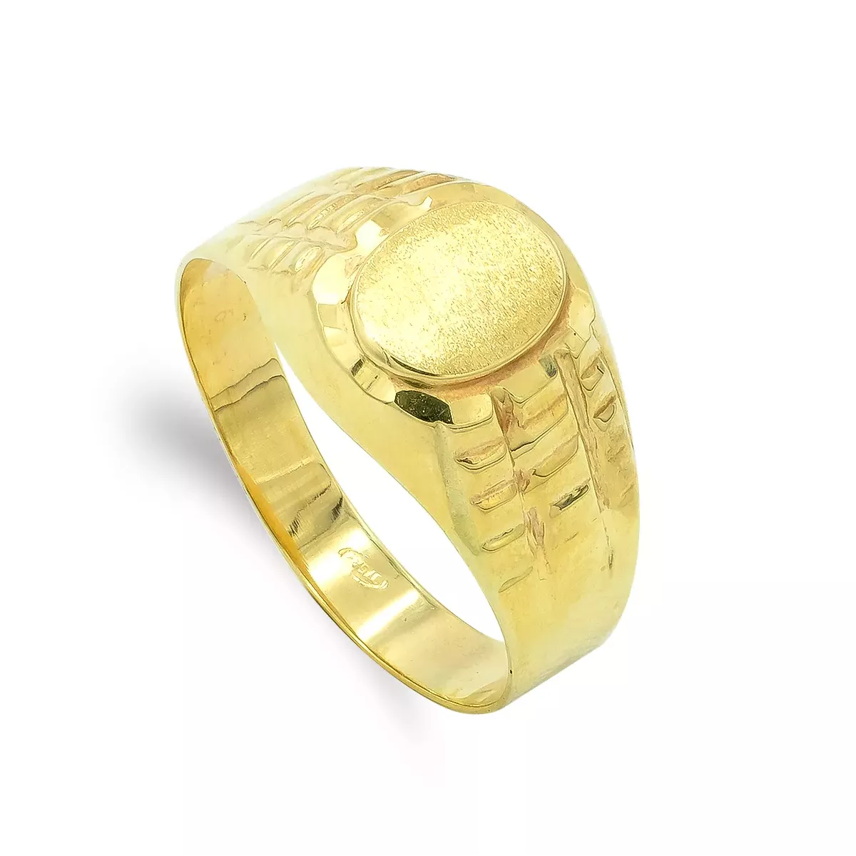 9K SELLO ORO AMARILLO HUECO OVAL. ZONA GRABADO: 7X5 MM 1