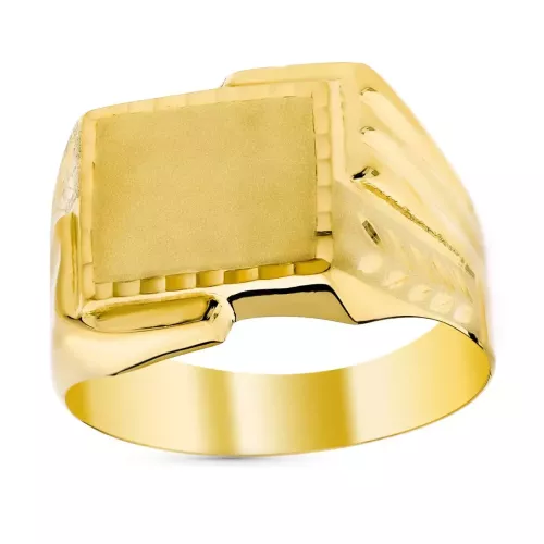 9K SELLO ORO AMARILLO CABALLERO TALLADO DIAMANTADO ZONA DE GRABACION 13X11 MM 4