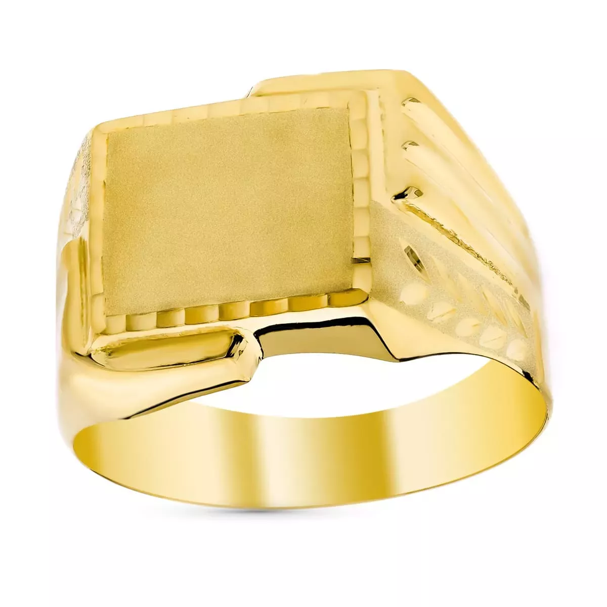 9K SELLO ORO AMARILLO CABALLERO TALLADO DIAMANTADO ZONA DE GRABACION 13X11 MM 4