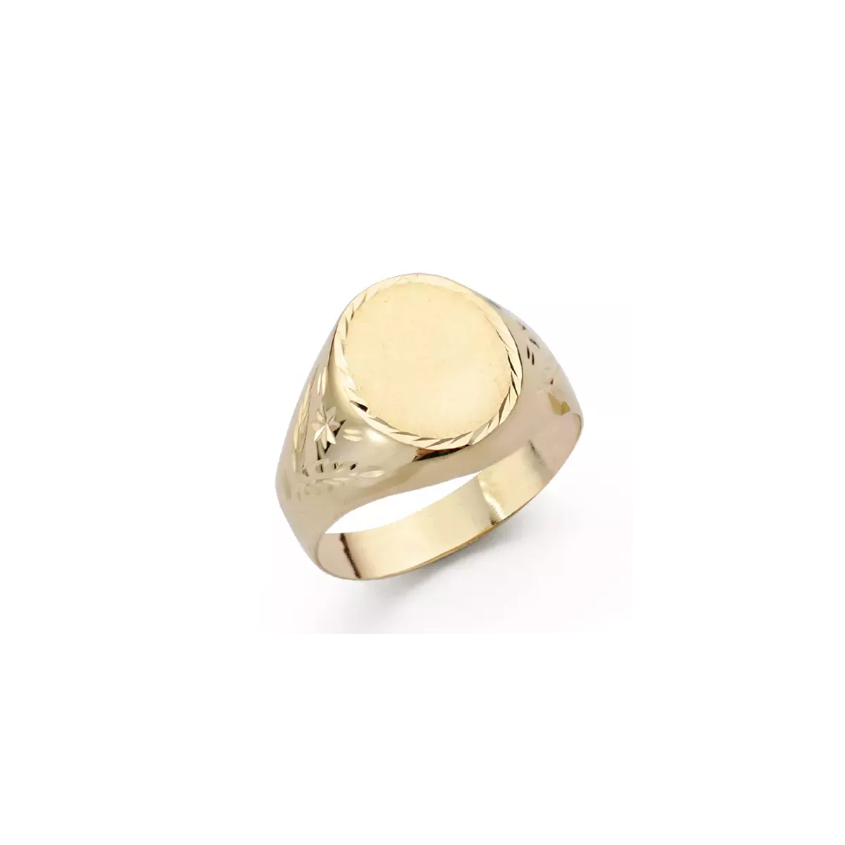 9K SELLO ORO AMARILLO HUECO OVAL LATERAL TALLADO. ZONA GRABADO: 12X10 MM 2