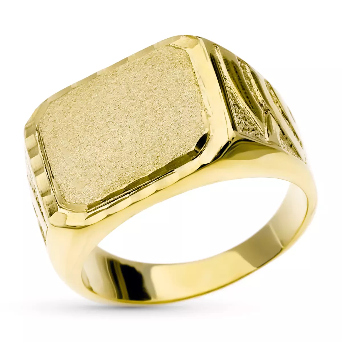 9K SELLO ORO AMARILLO CABALLERO FORRADO RECTANGULAR. ZONA GRABADO: 9X19 MM 9