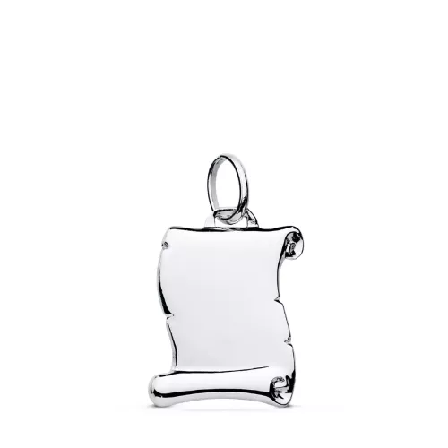 9K COLGANTE PERGAMINO ORO BLANCO LISO ORO BLANCO 14X12 MM 0