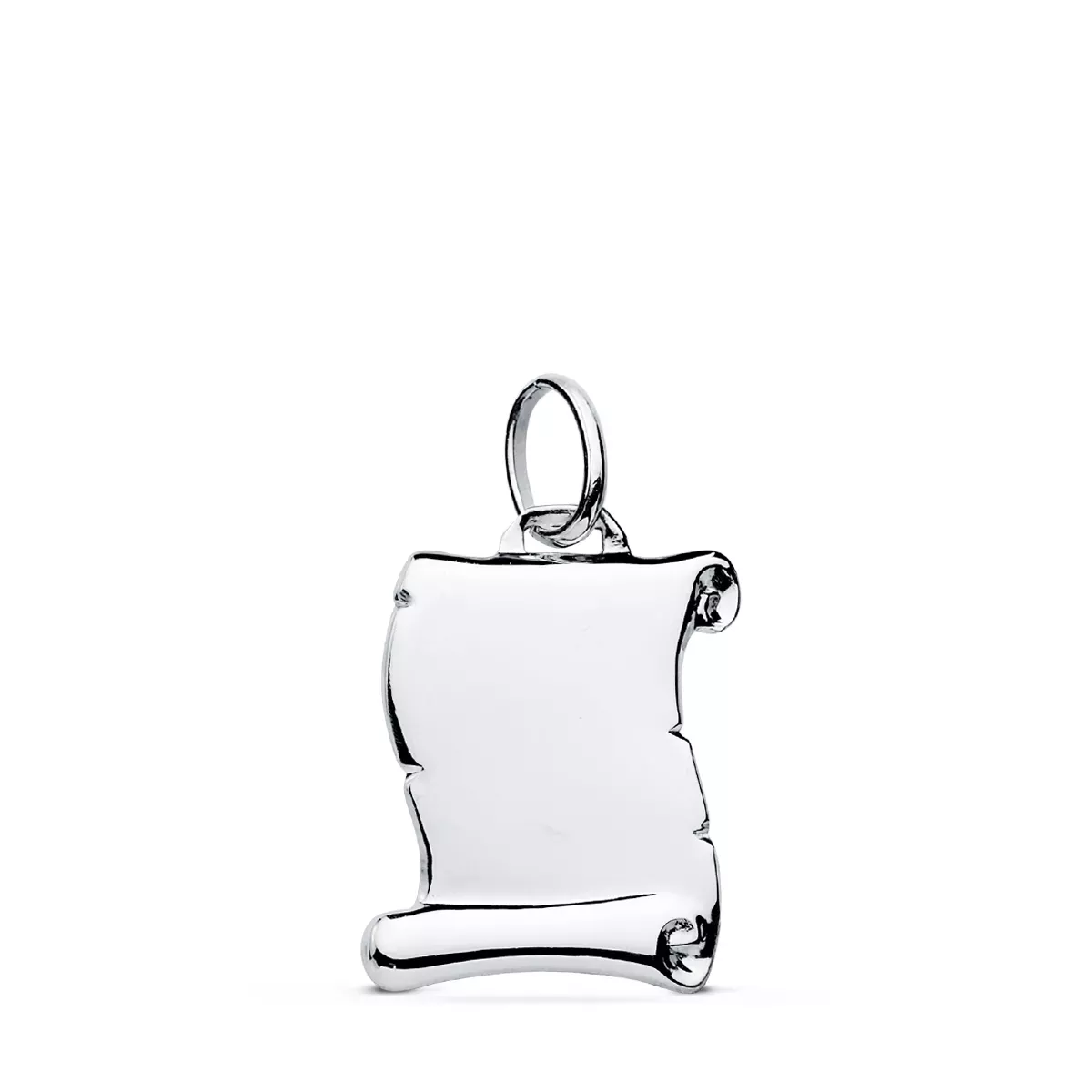 9K COLGANTE PERGAMINO ORO BLANCO LISO ORO BLANCO 14X12 MM 0