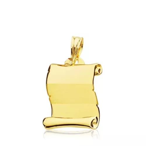 9K COLGANTE PERGAMINO ORO AMARILLO 20X14 MM 0