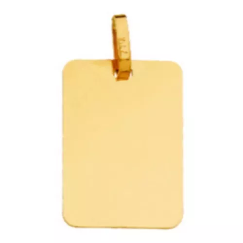 9K PLACA CHAPA RECTAGULAR ORO AMARILLO BRILLO 17X12 MM 0