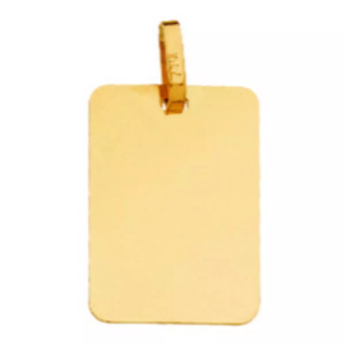 9K PLACA CHAPA RECTAGULAR ORO AMARILLO BRILLO 17X12 MM 0