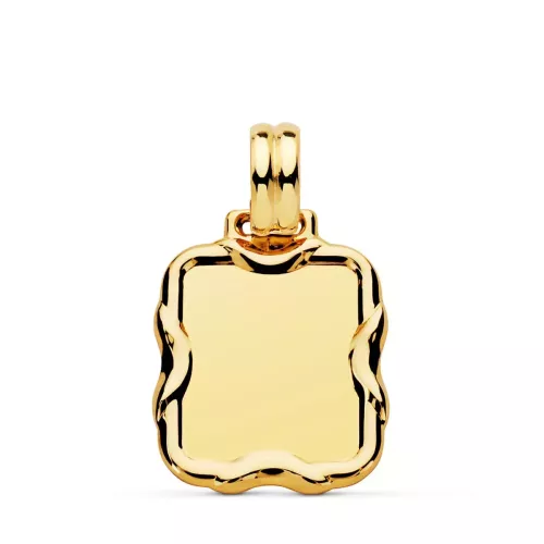 9K PLACA CHAPA ORO AMARILLO RECTANGULAR 23X19 MM 1