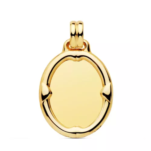 9K PLACA CHAPA ORO AMARILLO OVAL 26X22 MM 1