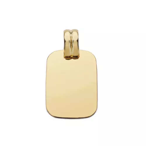 9K PLACA CHAPA ORO AMARILLO LISA EN BRILLO 20X14 MM 1