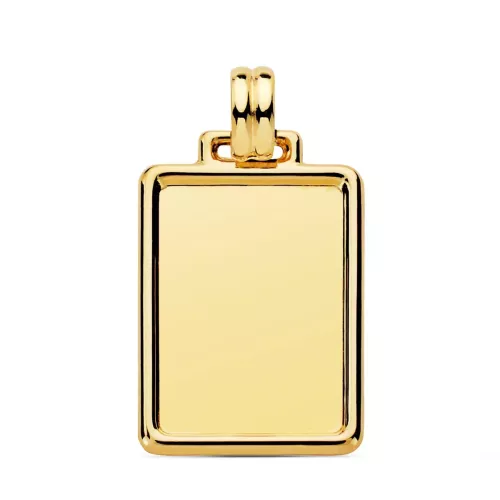 9K PLACA CHAPA LISA ORO AMARILLO EN BRILLO. MEDIDA: 29 X 20 MM 1