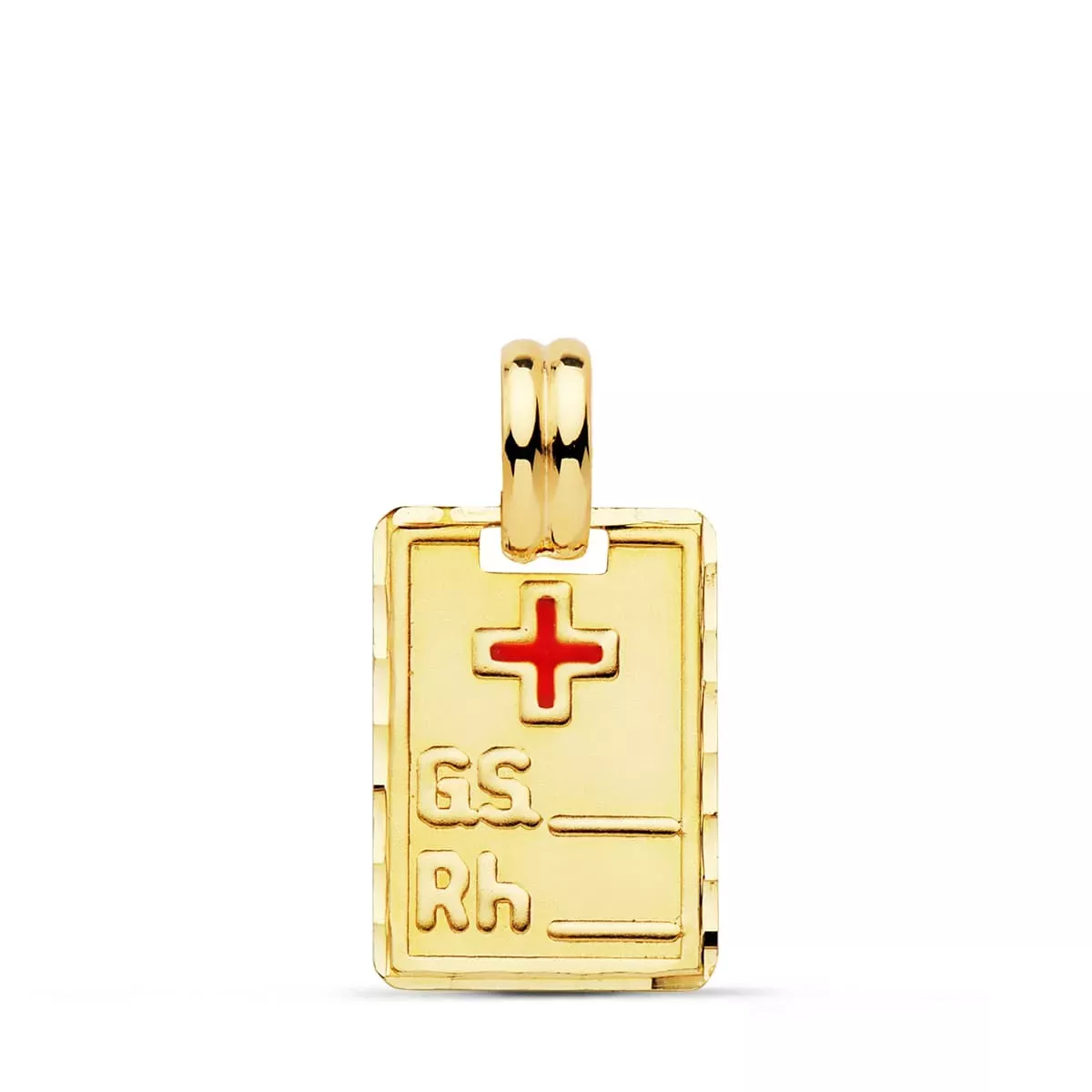 9K COLGANTE PLACA CHAPA ORO AMARILLO RH. 20X14 MM 1