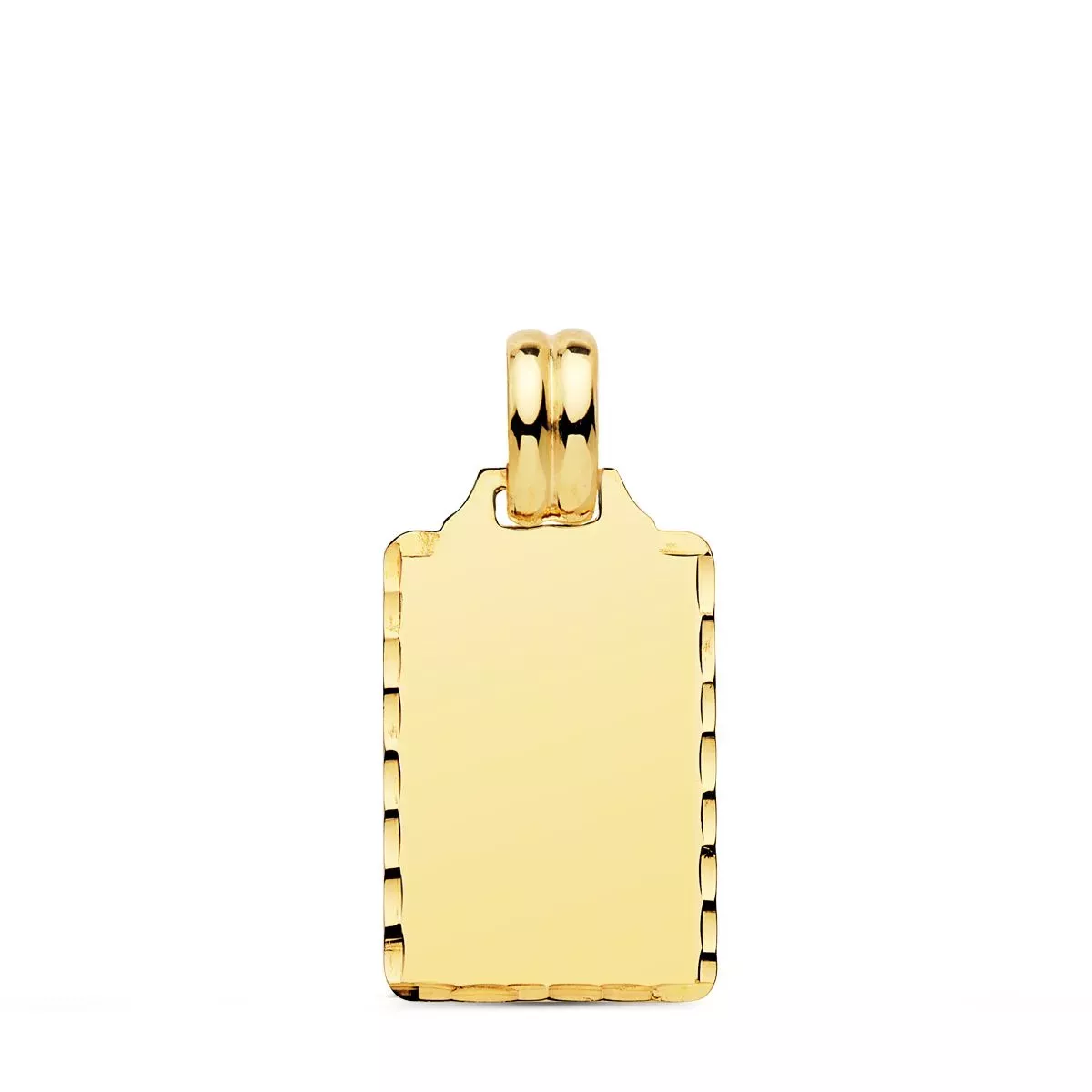 9K PLACA CHAPA LISA ALTO BRILLO ORO AMARILLO TALLADA 20X14 MM 1