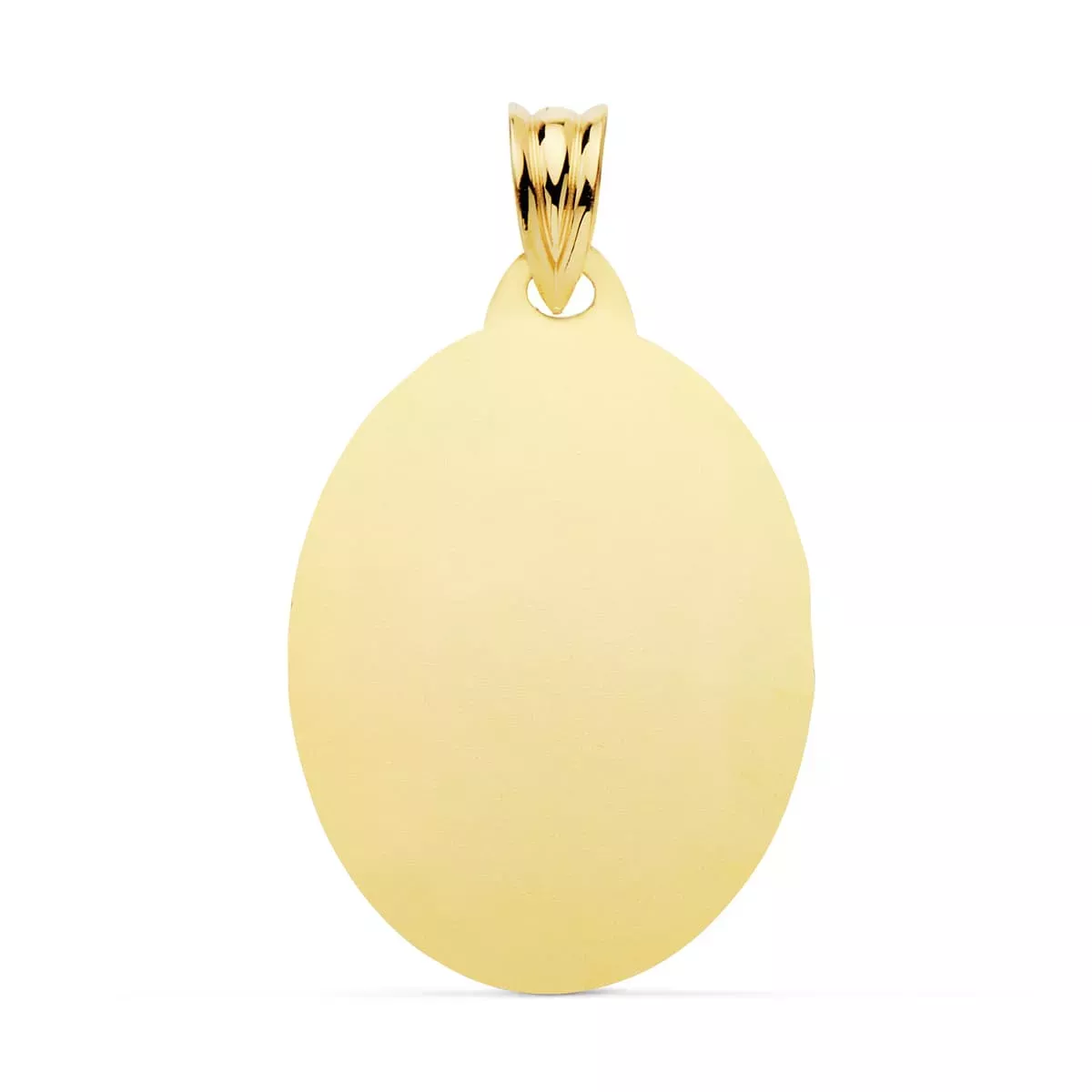 9K PLACA CHAPA OVAL ORO AMARILLO BRILLO 26X20 MM 2