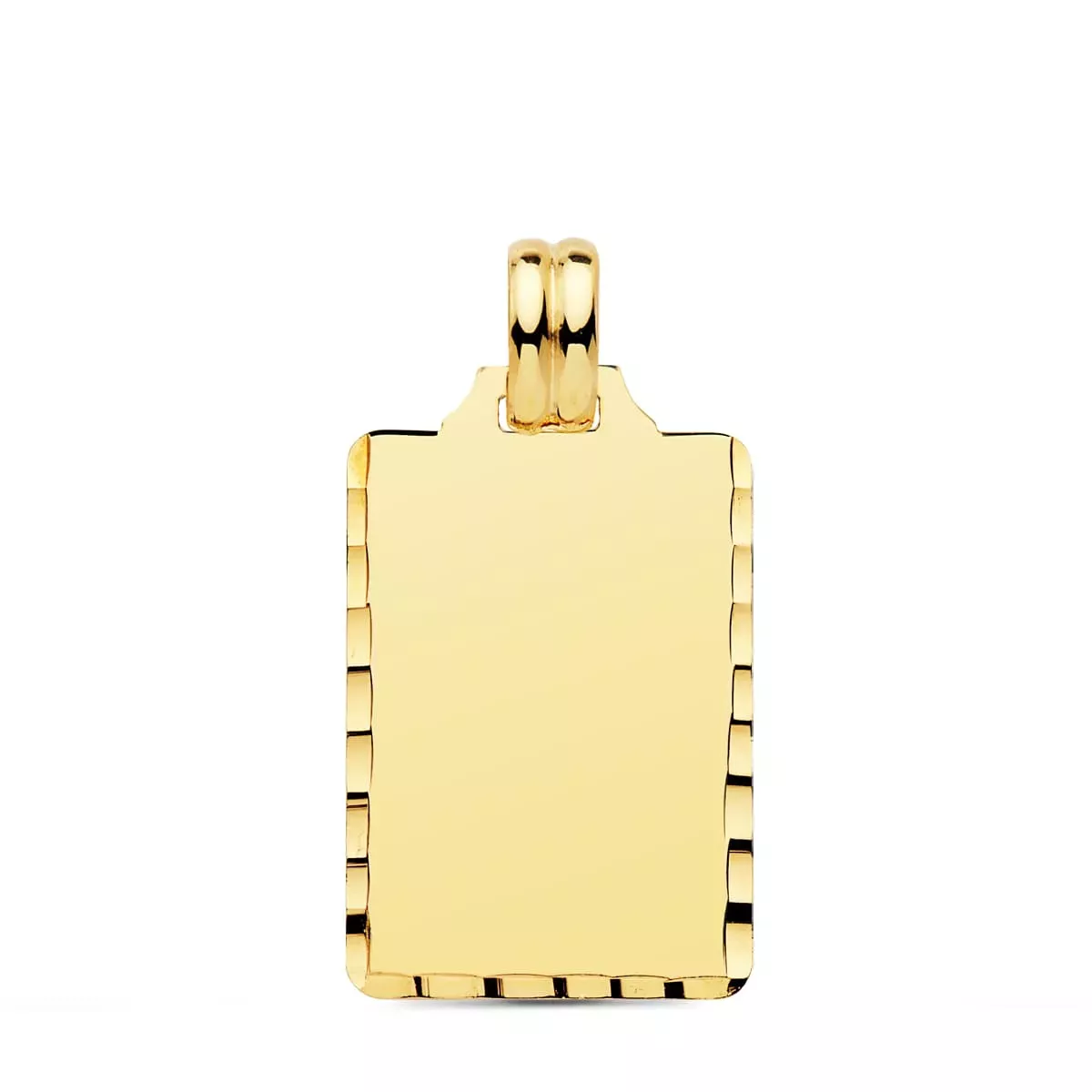 9K PLACA CHAPA ORO AMARILLO LISA ALTO BRILLO TALLADA 24X14 MM 2