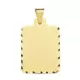 9K PLACA CHAPA ORO AMARILLO RECTANGULAR MATE BORDES TALLADOS. 28X20 MM 2