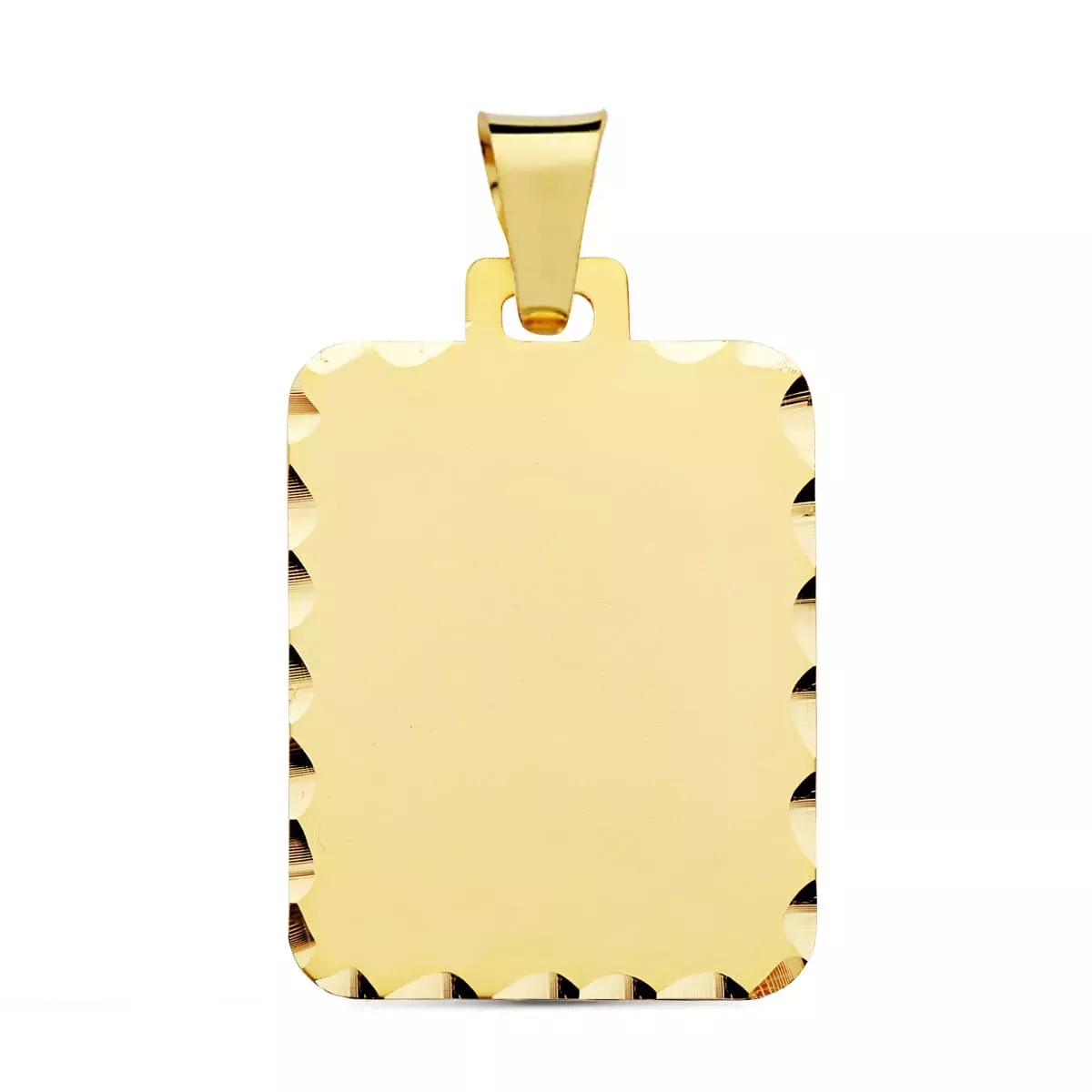 9K PLACA CHAPA ORO AMARILLO MATE TALLADA 28X20 MM 3