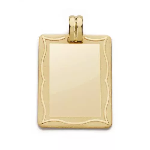 9K PLACA CHAPA MARCO ORO AMARILLO 28X20 MM 3