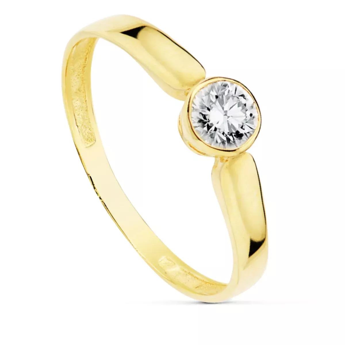9K SOLITARIO ORO AMARILLO CON CIRCONITA EN BOCEL 3 MM 1