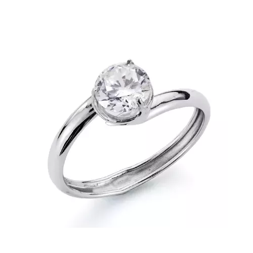 9K SOLITARIO ORO BLANCO CON CIRCONITA DE 5 MM 1,14gr