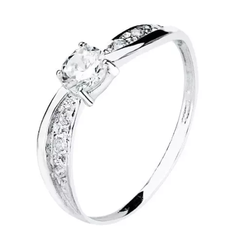 9K SOLITARIO ORO BLANCO SEÑORA CON CIRCONITA DE 4 MM 1,26gr